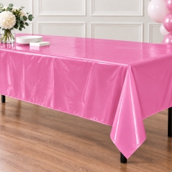 Hot Pink Premium Rectangular Plastic Table Cover 54